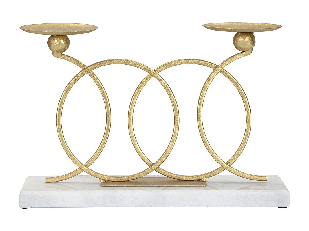 Świecznik MF339, Złoto, 30x9x20 cm, Seven Design