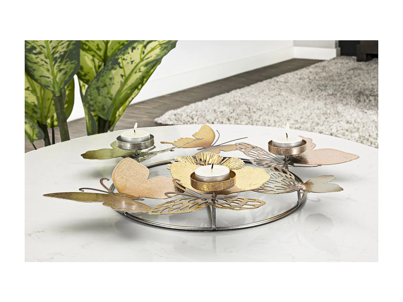 Bougeoir Papillon 22, Multicouleur, 39x35,5x7 cm, Seven Design