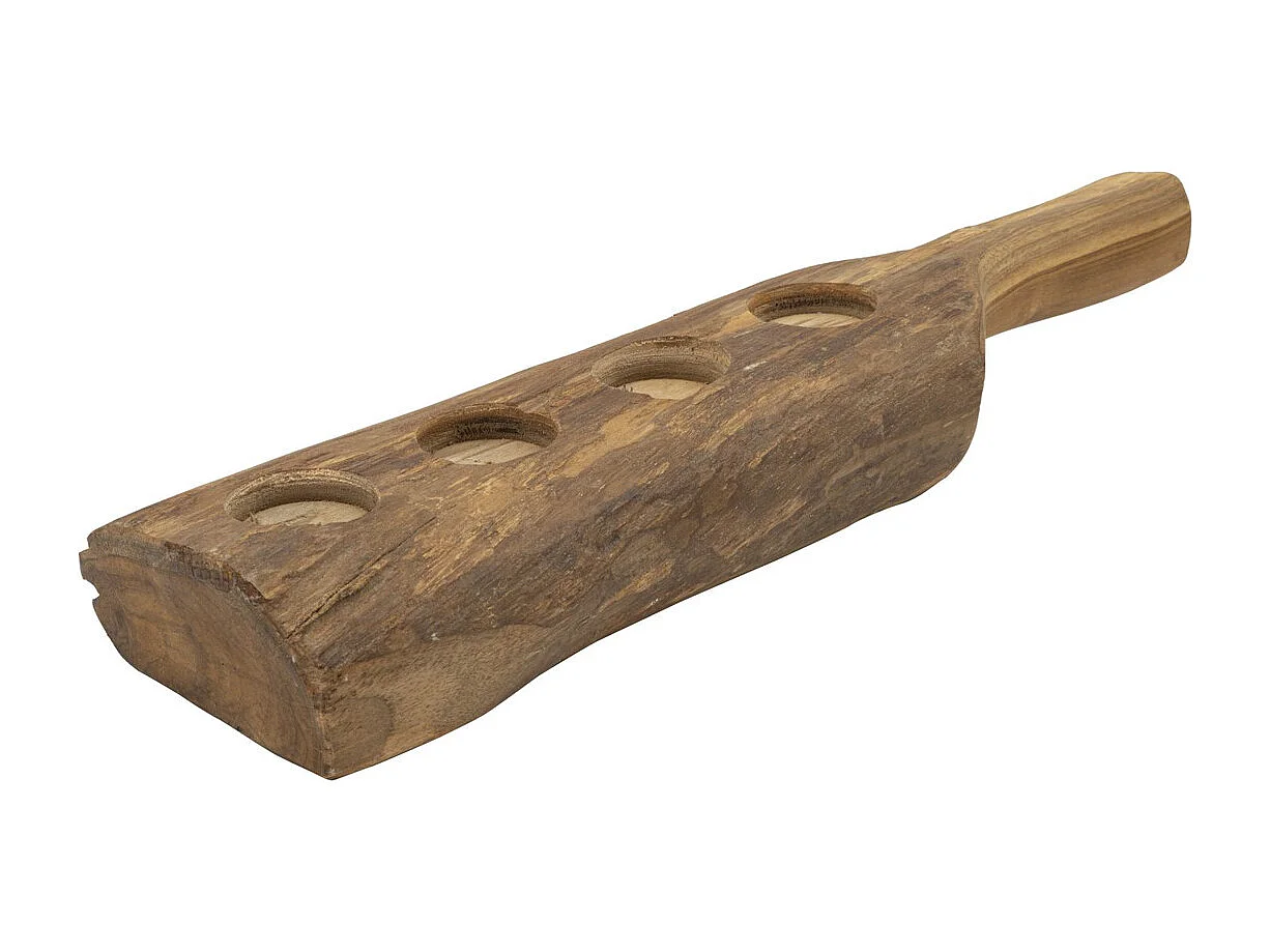 Świecznik Natura 5, Brązowy, 51x14x6 cm, Seven Design