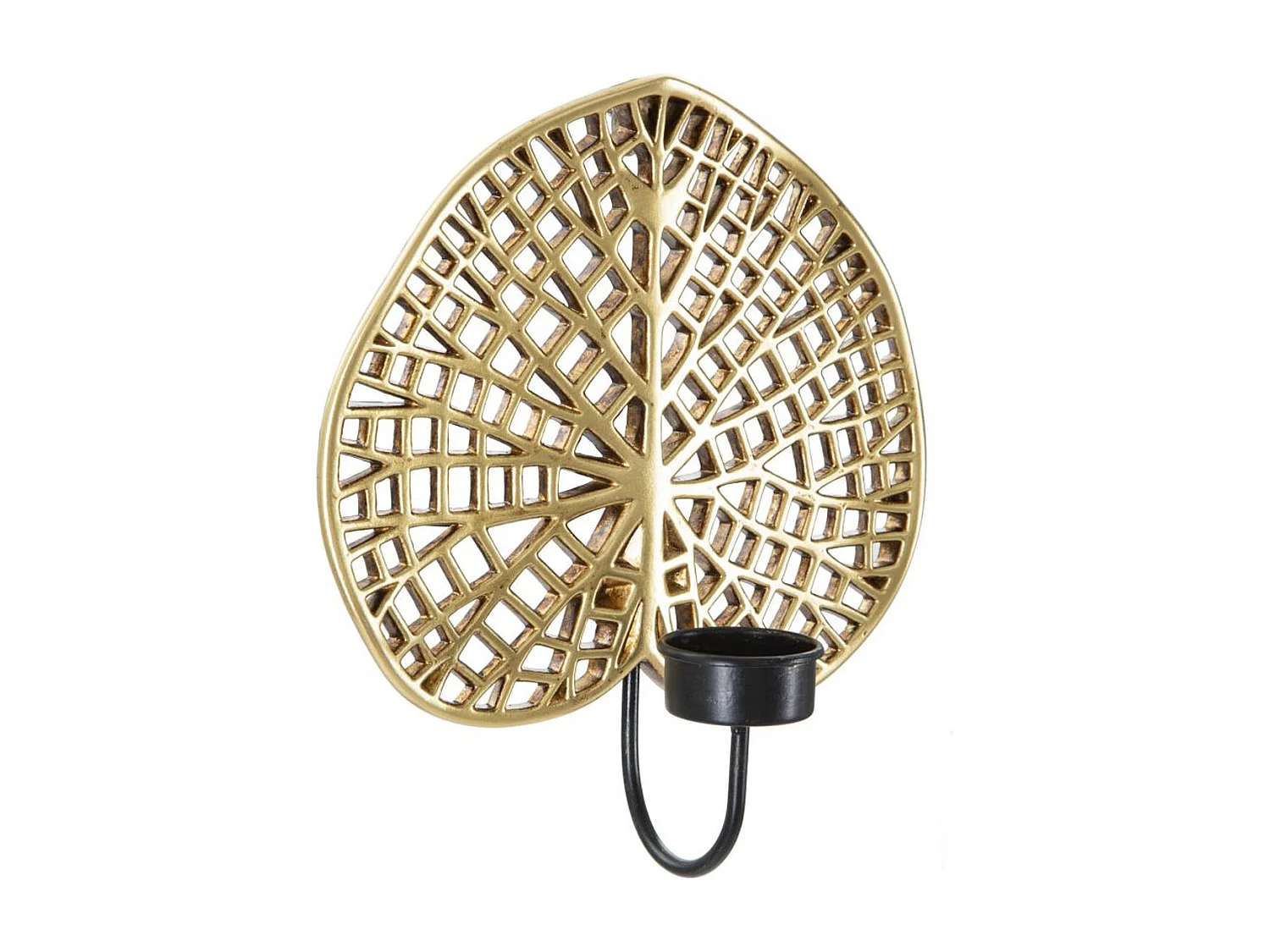 Bougeoir Feuille 3, Or, 20x8x22,2 cm, Seven Design