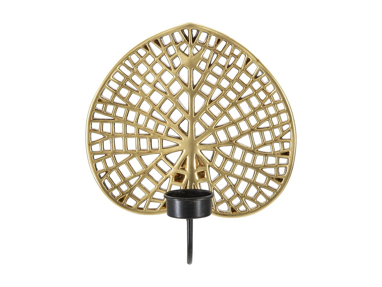 Świecznik Liść 3, Złoto, 20x8x22,2 cm, Seven Design