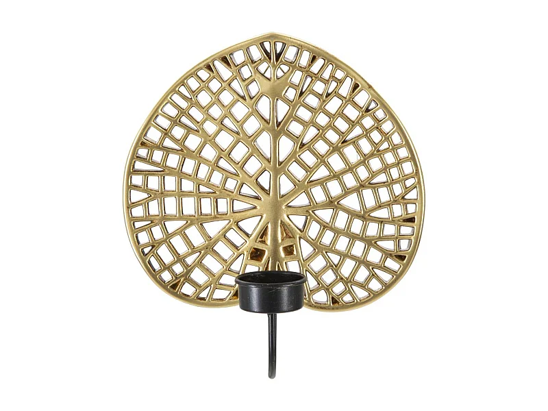 Świecznik Liść 3, Złoto, 20x8x22,2 cm, Seven Design