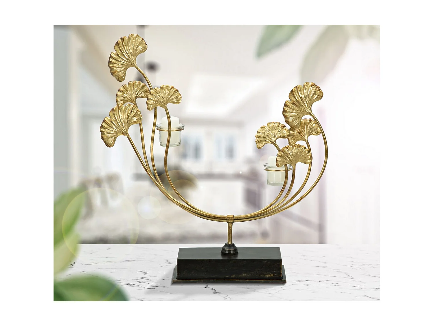 Świecznik MF346, Złoto, 50x12x55 cm, Seven Design