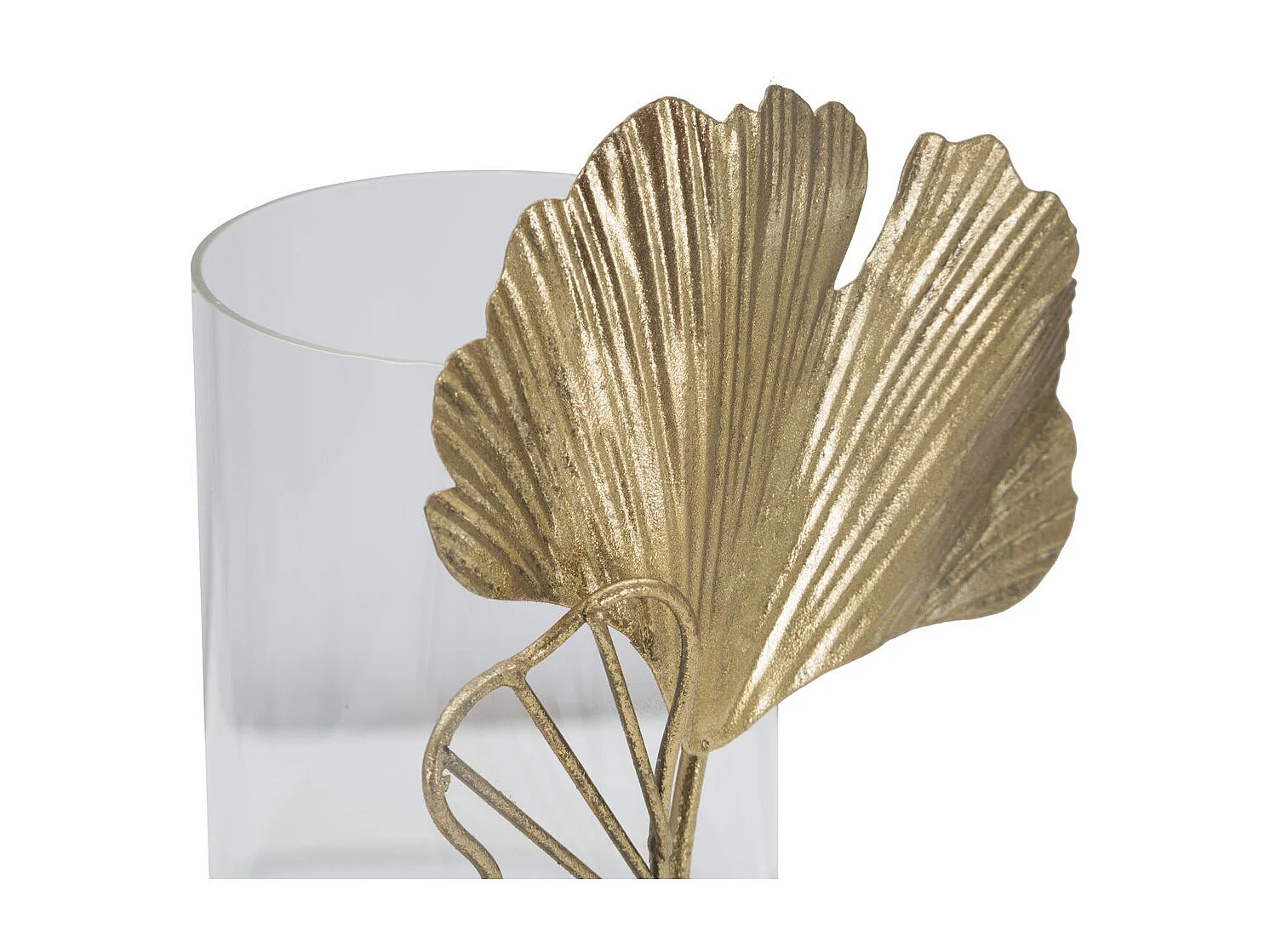 Bougeoir Feuille 61, Or, 17x12x21 cm, Seven Design