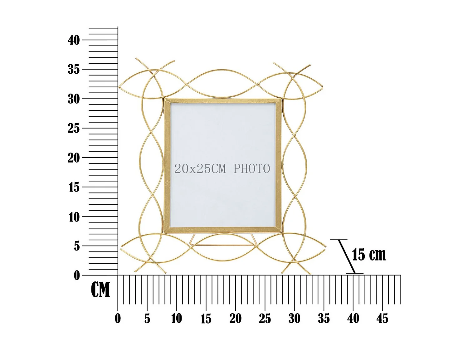 Cadre Photo Olistic 3, Or, 35,5x1,5x37 cm, Seven Design