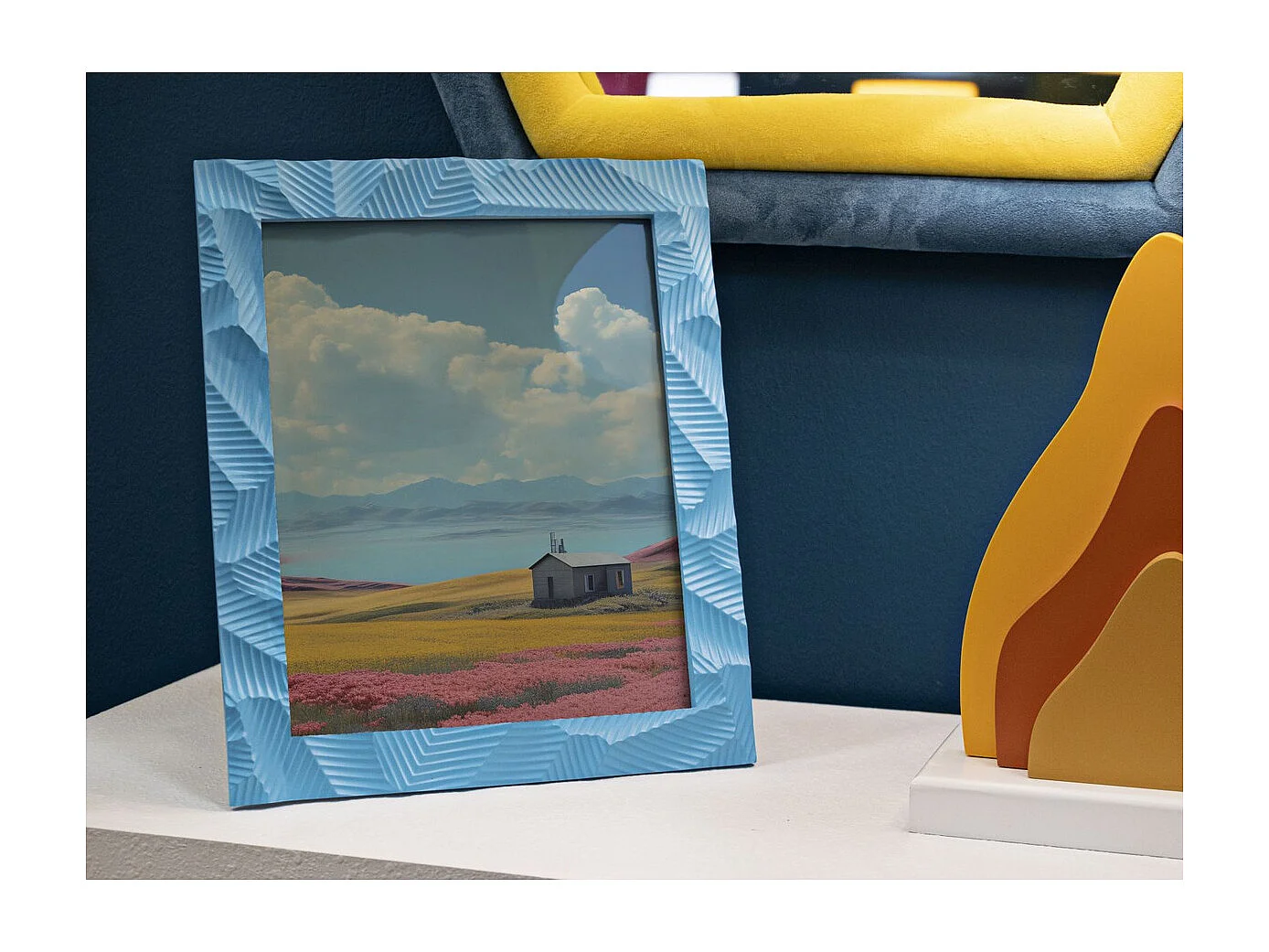 Cadre Photo Olistic 26, Bleu, 25x2x30 cm, Seven Design