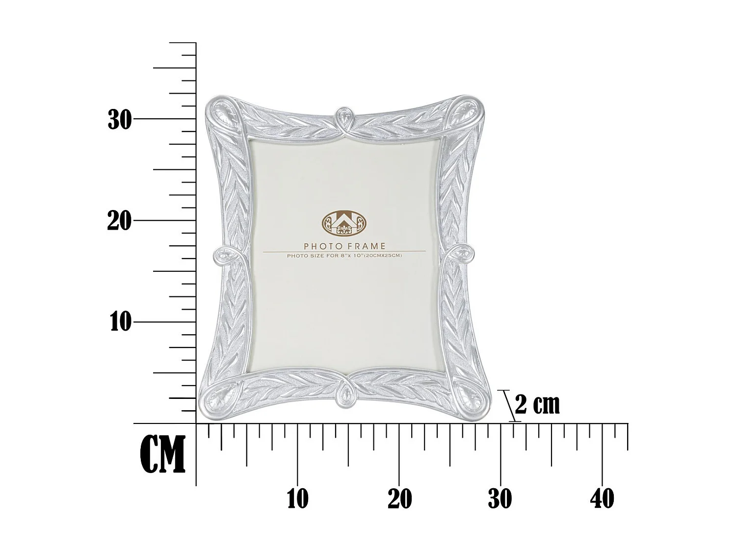 Portafoto Olistic 14, Argento, 28,2x2x33 cm, Seven Design