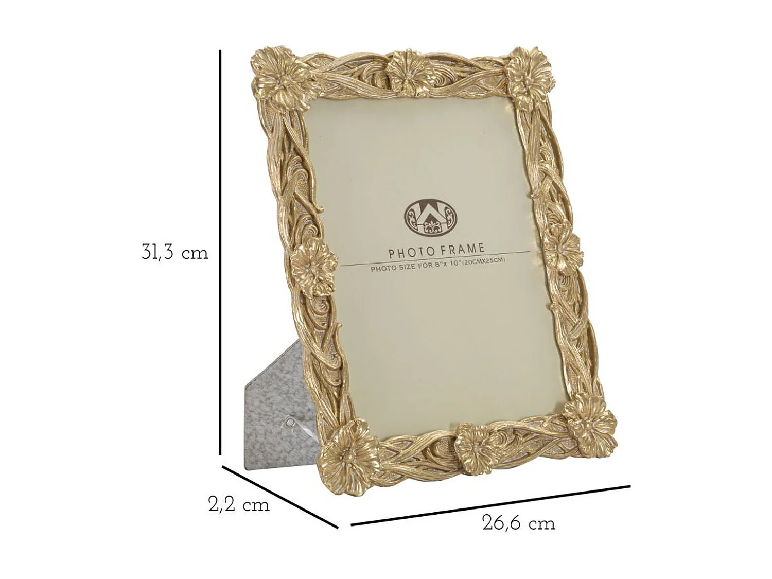 Cadre Photo Olistic 23, Or, 26,6x2,2x31,3 cm, Seven Design