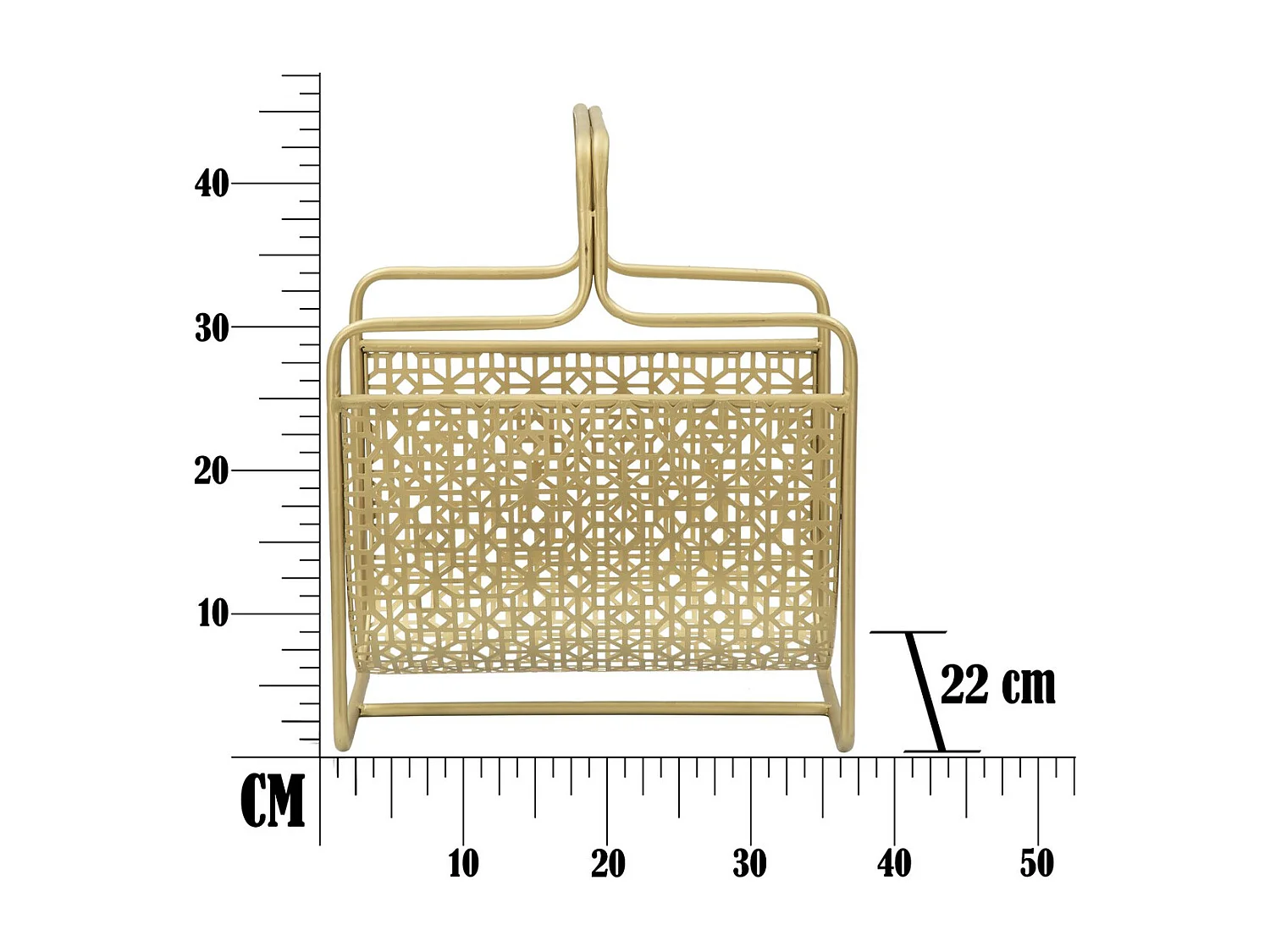 Porte-Revues MF334, Or, 37x22x44,5 cm, Seven Design