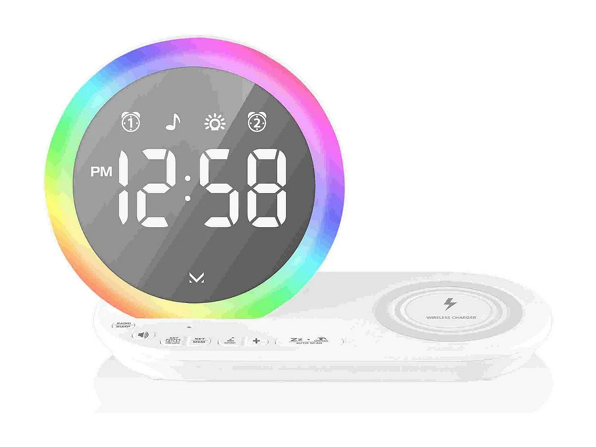 Radio-Réveil Intelligent Morning, Blanc, 9x13,9x21,9 cm, Majestic