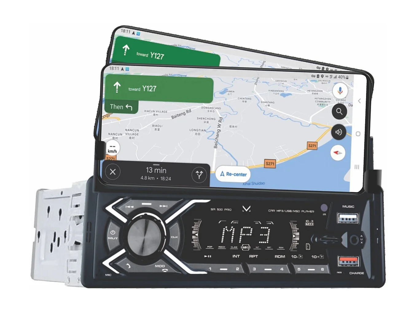 Autoradio Intelligent Pro, Noir, 20x20x6 cm, Majestic