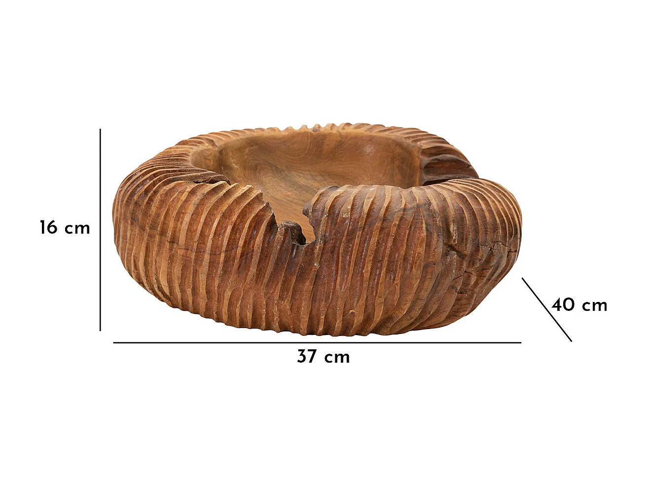 Plateau Natura 15, Marron, 37x40x16 cm, Seven Design