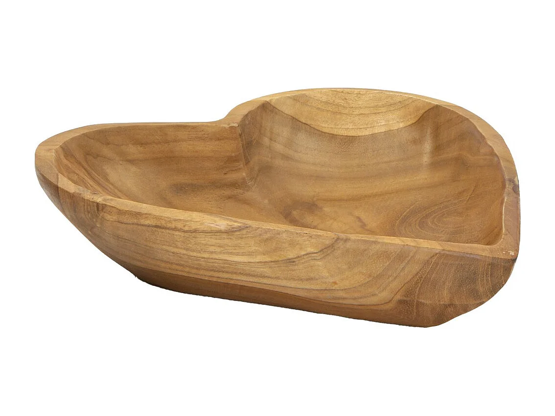 Plateau Cœur 19, Marron, 18x22x4,5 cm, Seven Design