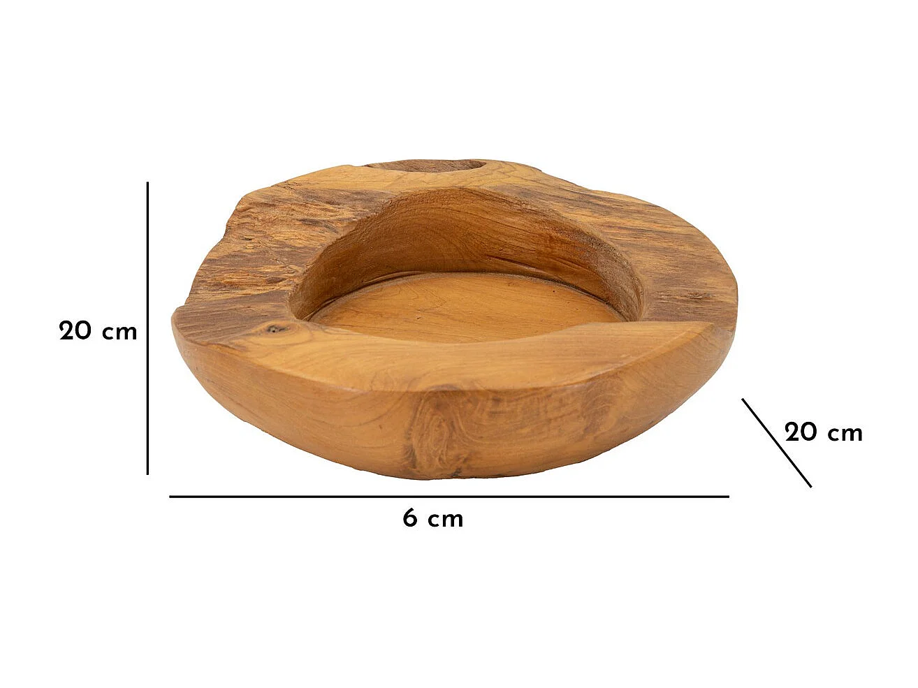 Plateau Natura 23, Marron, 20x20x6 cm, Seven Design