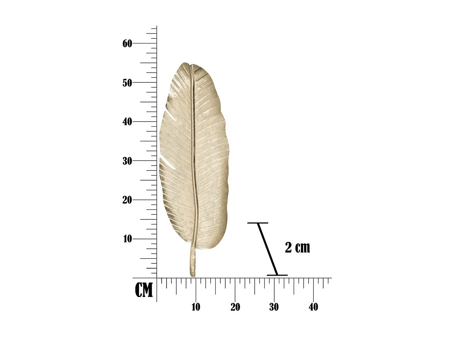 Plateau Feuille 4, Or, 18x2x55 cm, Seven Design
