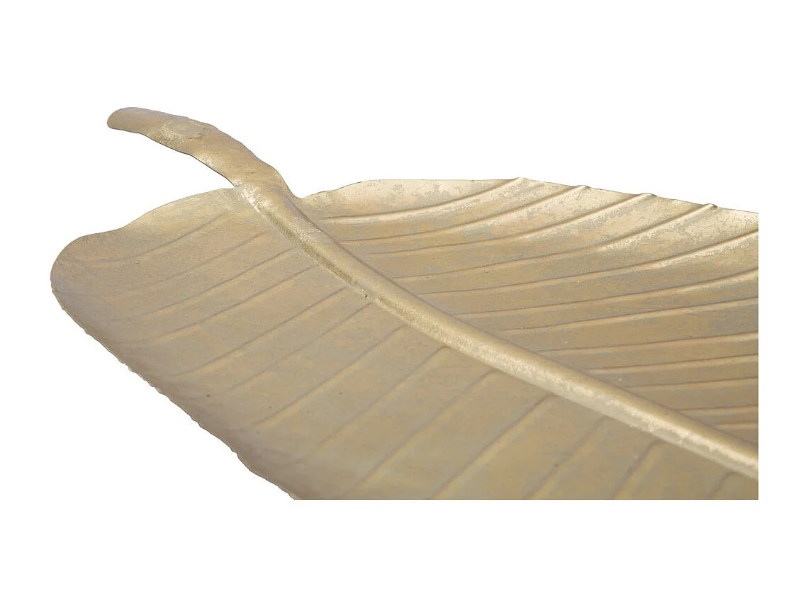 Plateau Feuille 4, Or, 18x2x55 cm, Seven Design