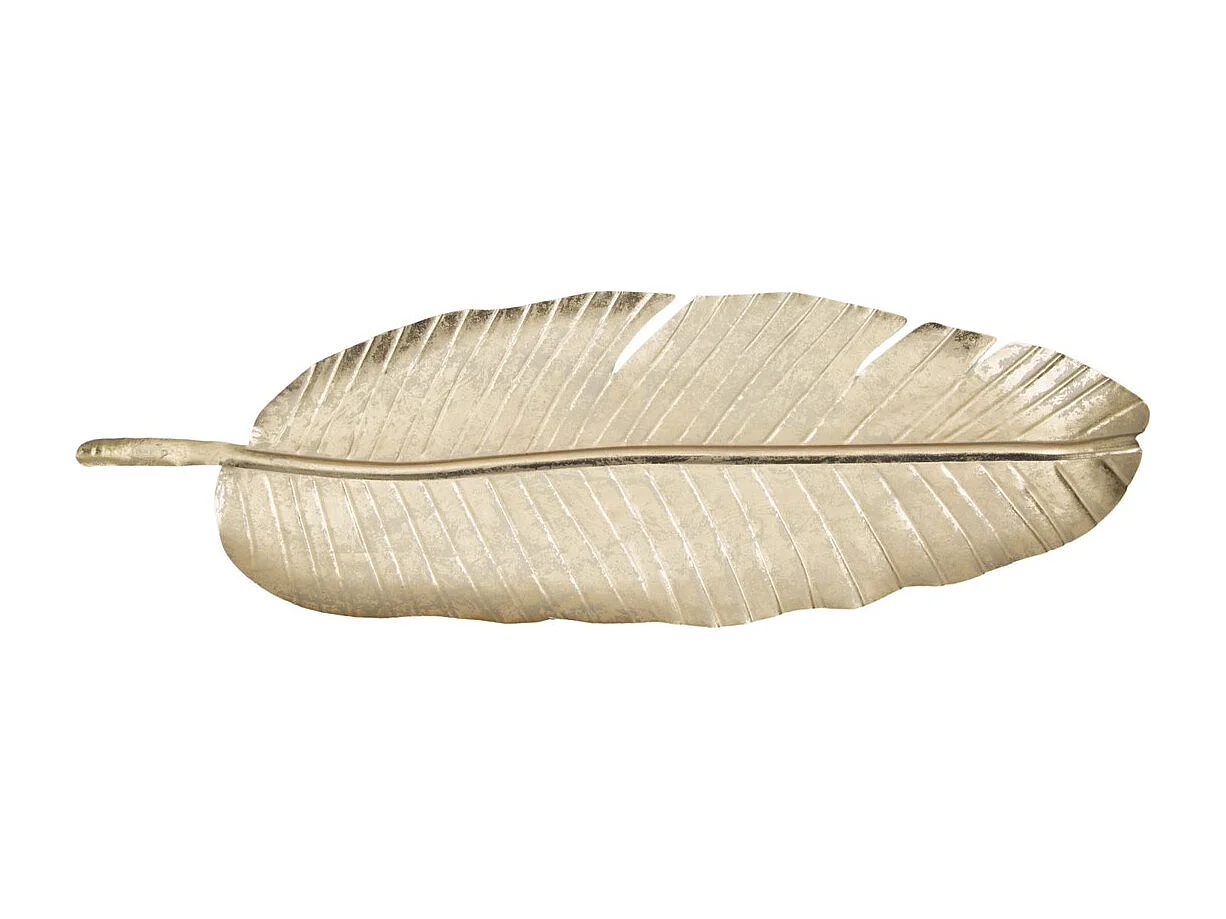 Plateau Feuille 4, Or, 18x2x55 cm, Seven Design