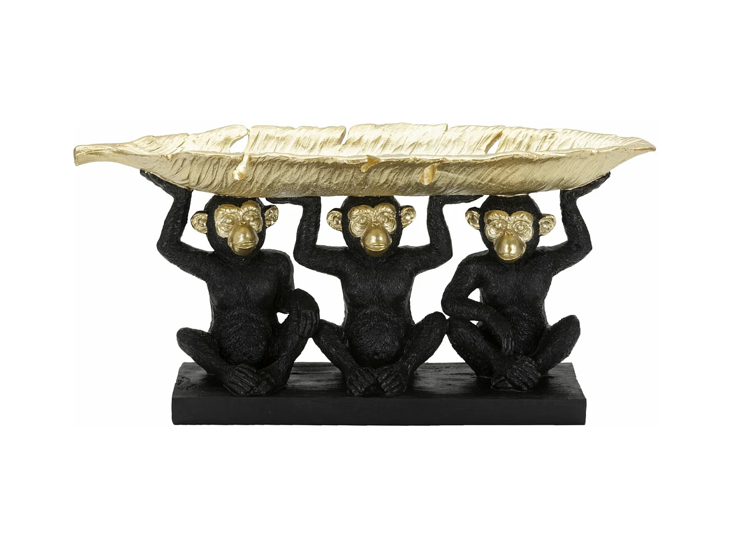 Plateau Singe 14, Noir, 43x15,7x20 cm, Epikasa