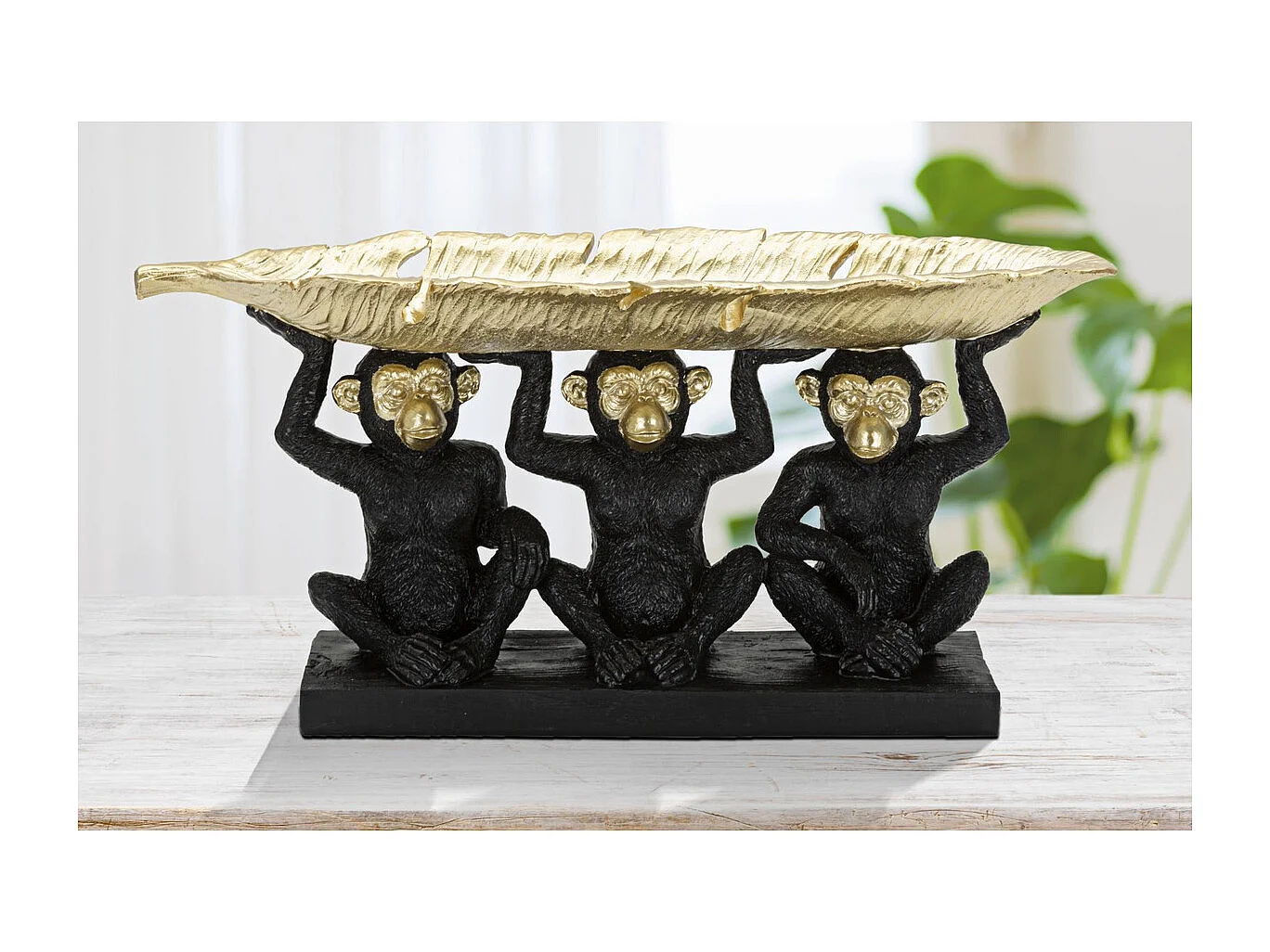 Plateau Singe 14, Noir, 43x15,7x20 cm, Seven Design