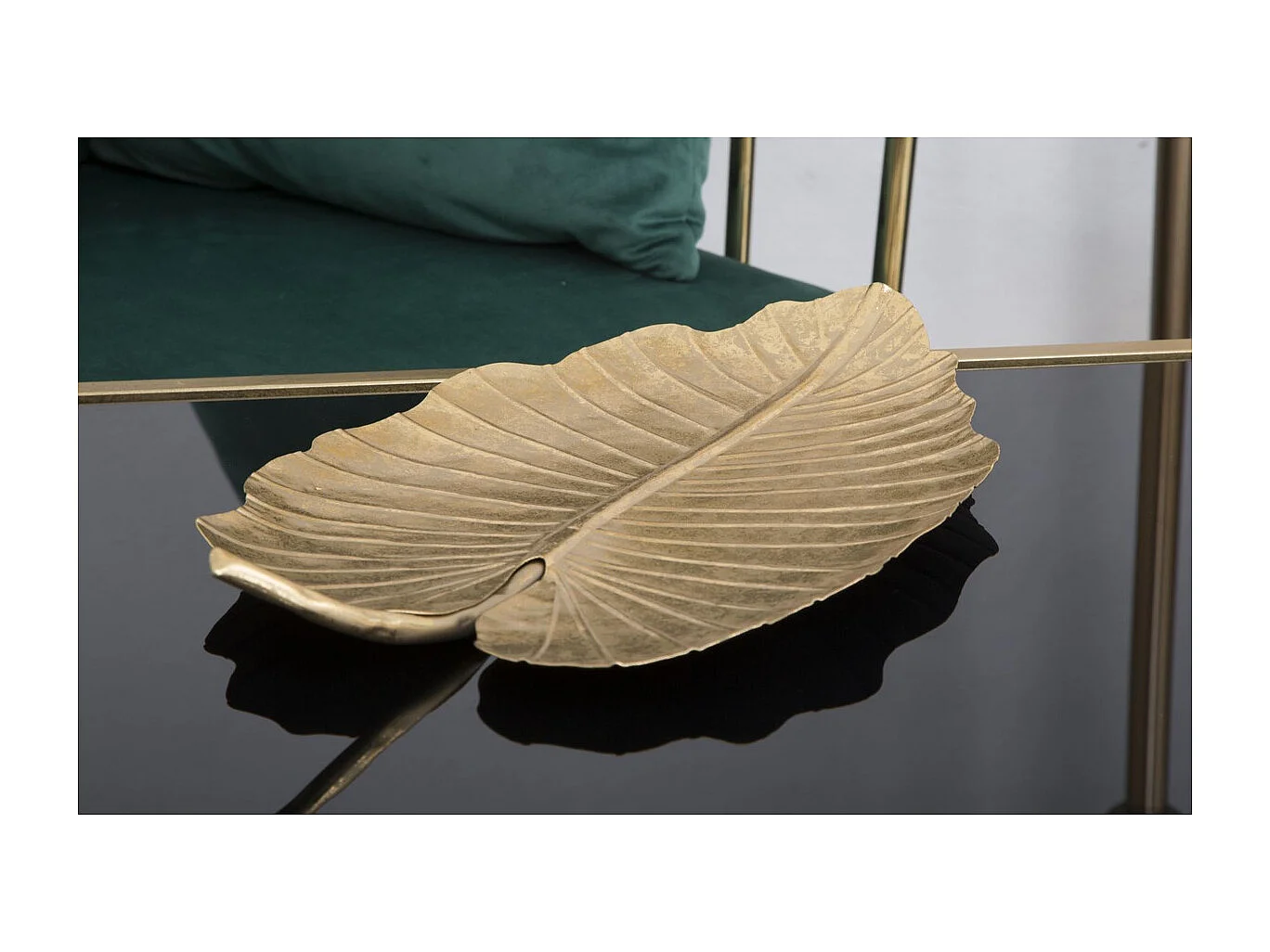 Plateau Feuille 5, Or, 23x2x35,5 cm, Seven Design