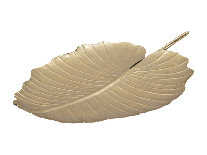 Tabuleiro Folha 5, Ouro, 23x2x35,5 cm, Seven Design