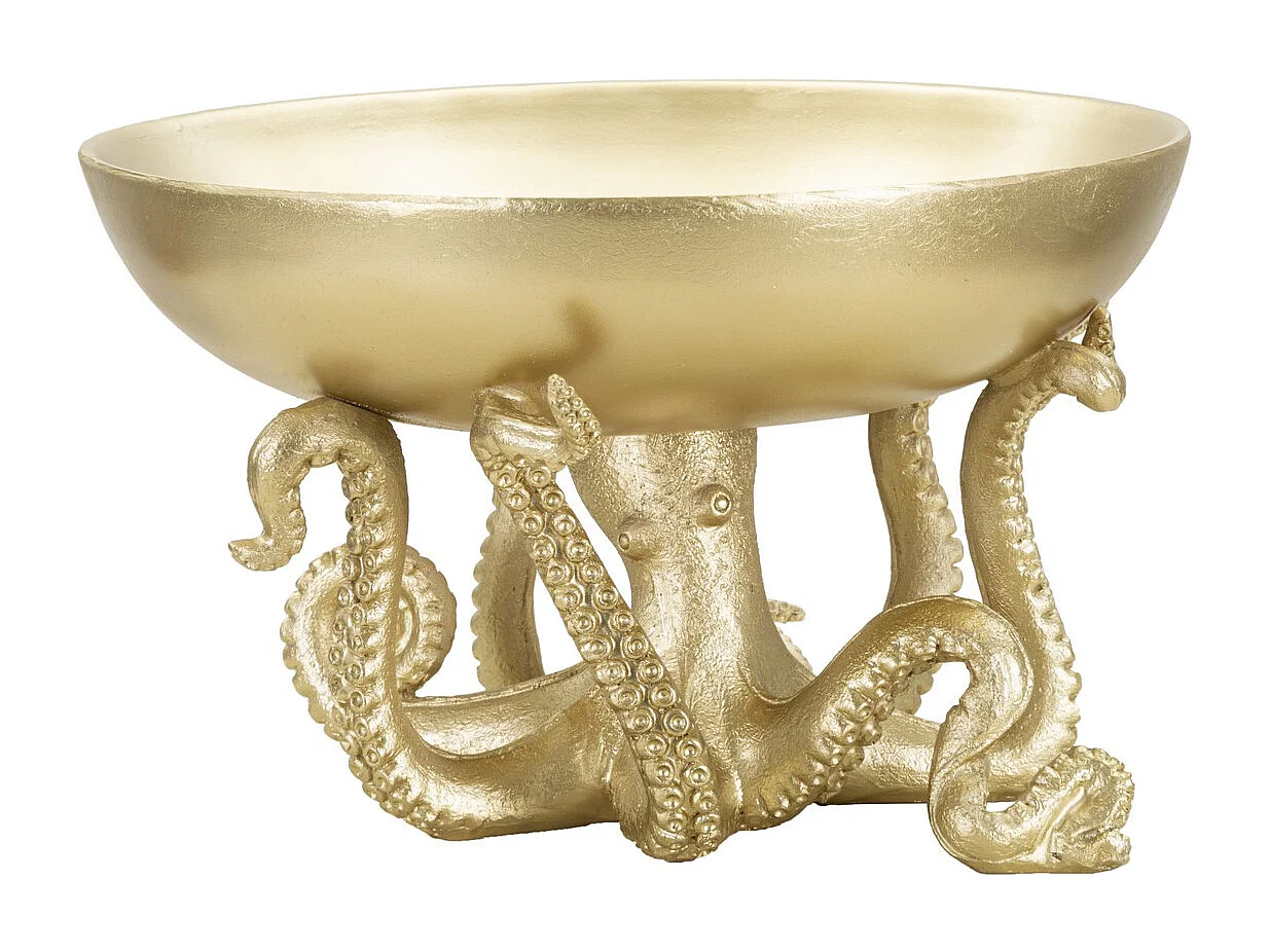 Plateau Pieuvre 2, Or, 30x30x18 cm, Seven Design