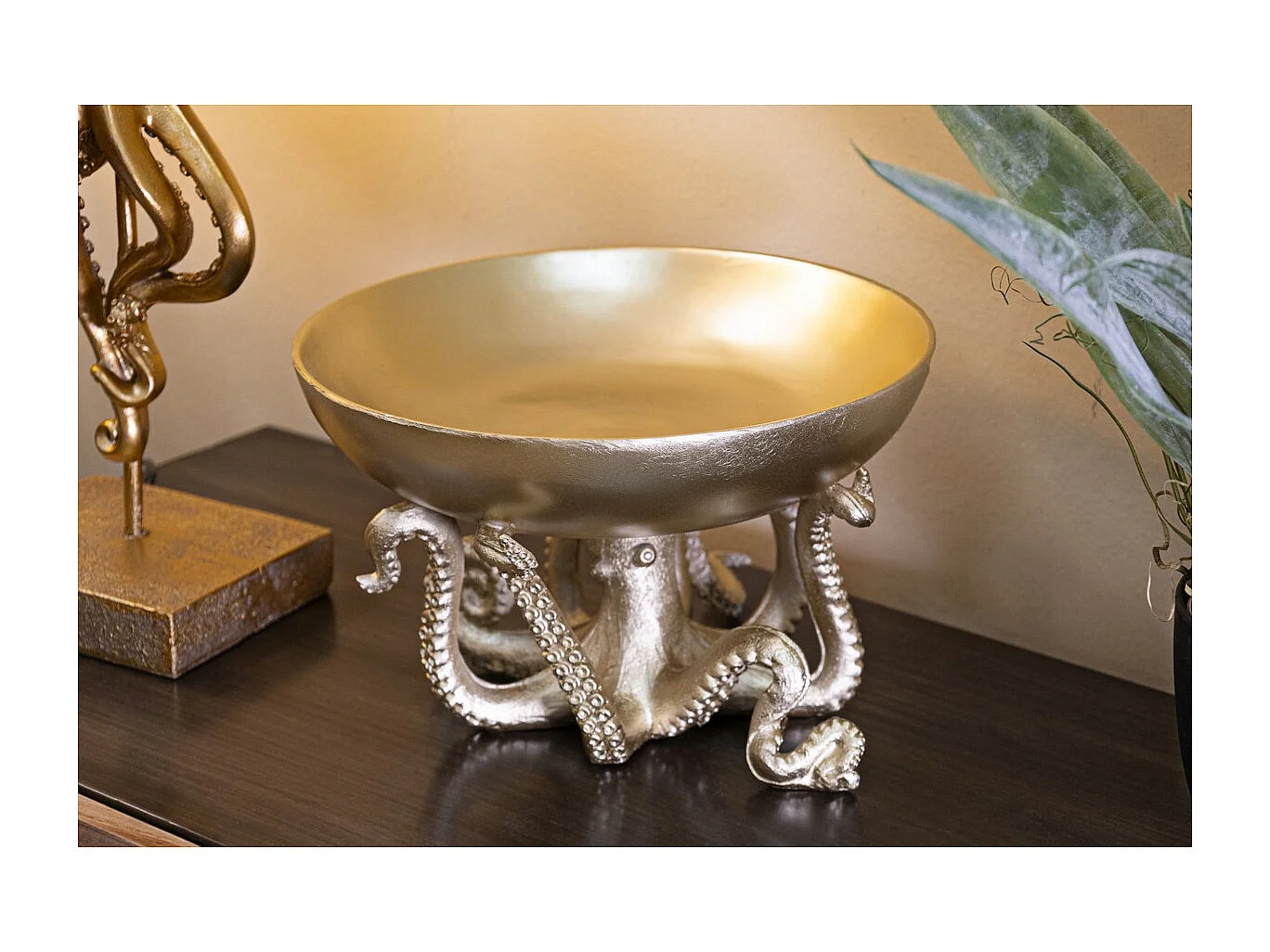 Taca Ośmiornica 2, Złoto, 30x30x18 cm, Seven Design