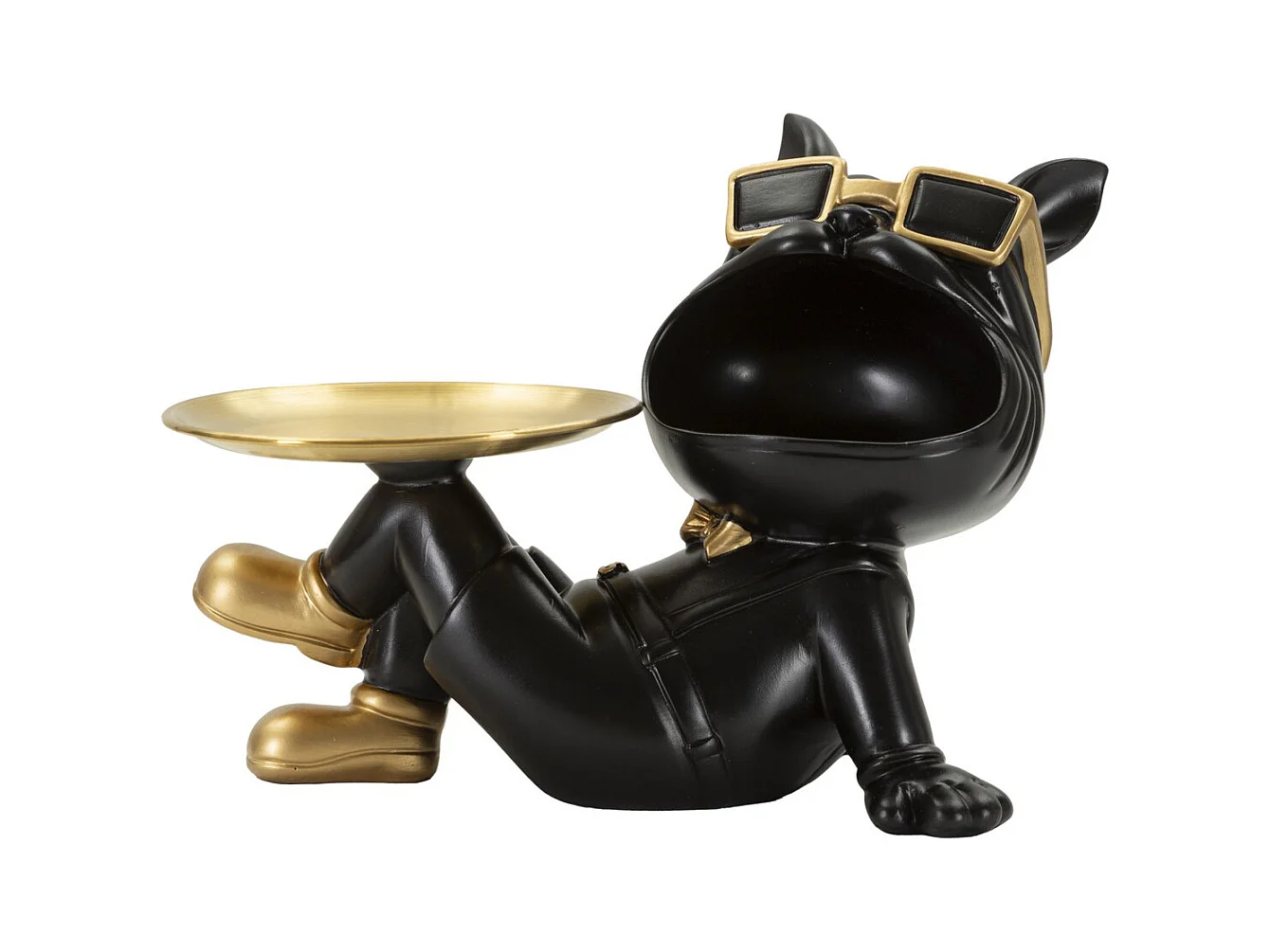 Plateau Chien 18, Noir, 27x17x18,5 cm, Seven Design