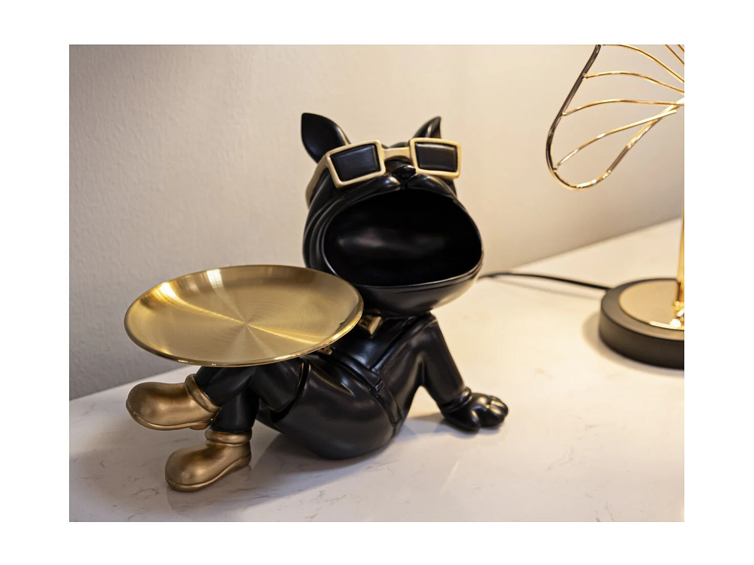 Plateau Chien 18, Noir, 27x17x18,5 cm, Seven Design