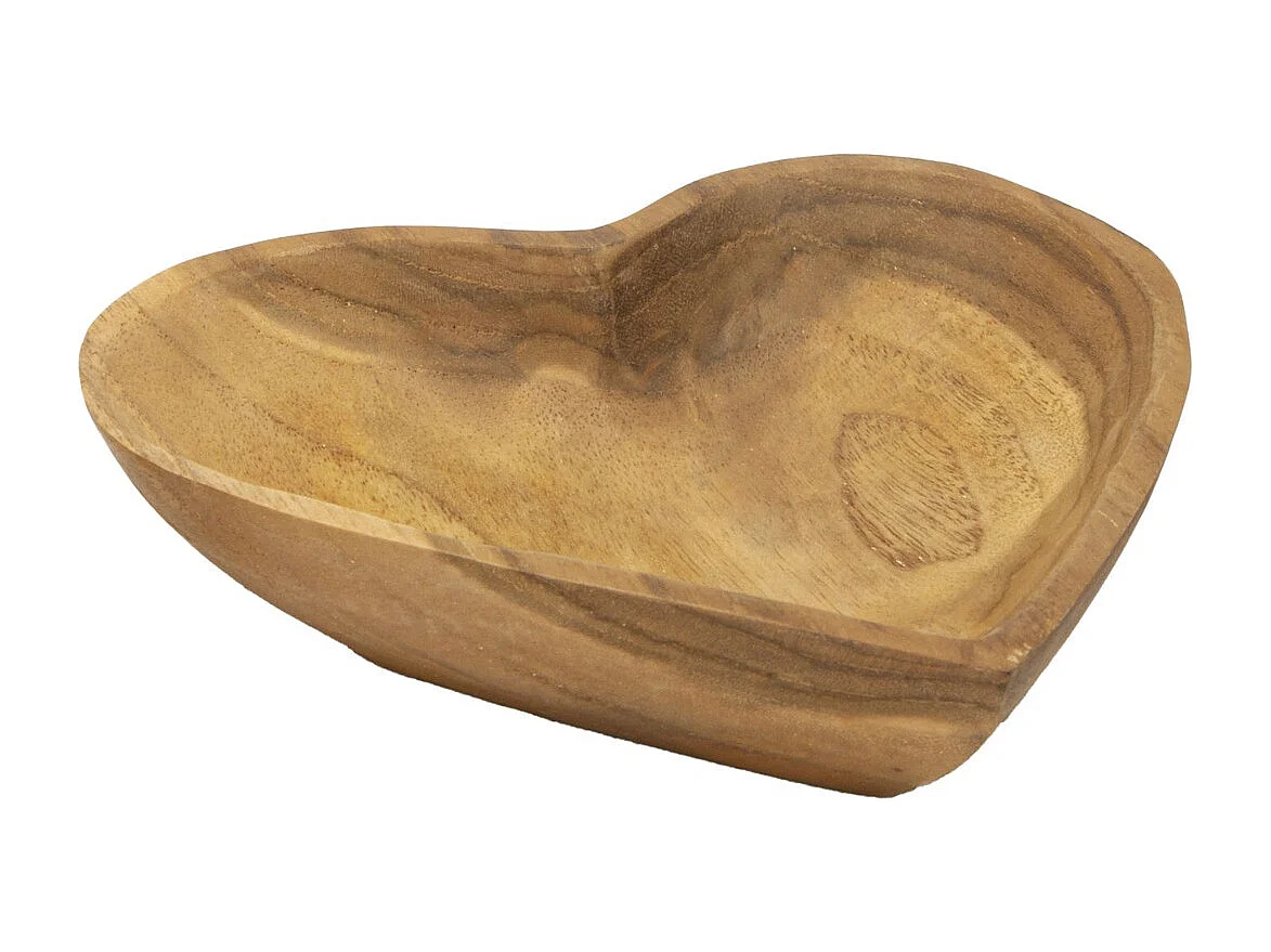 Plateau Cœur 20, Marron, 15x17x3,5 cm, Seven Design