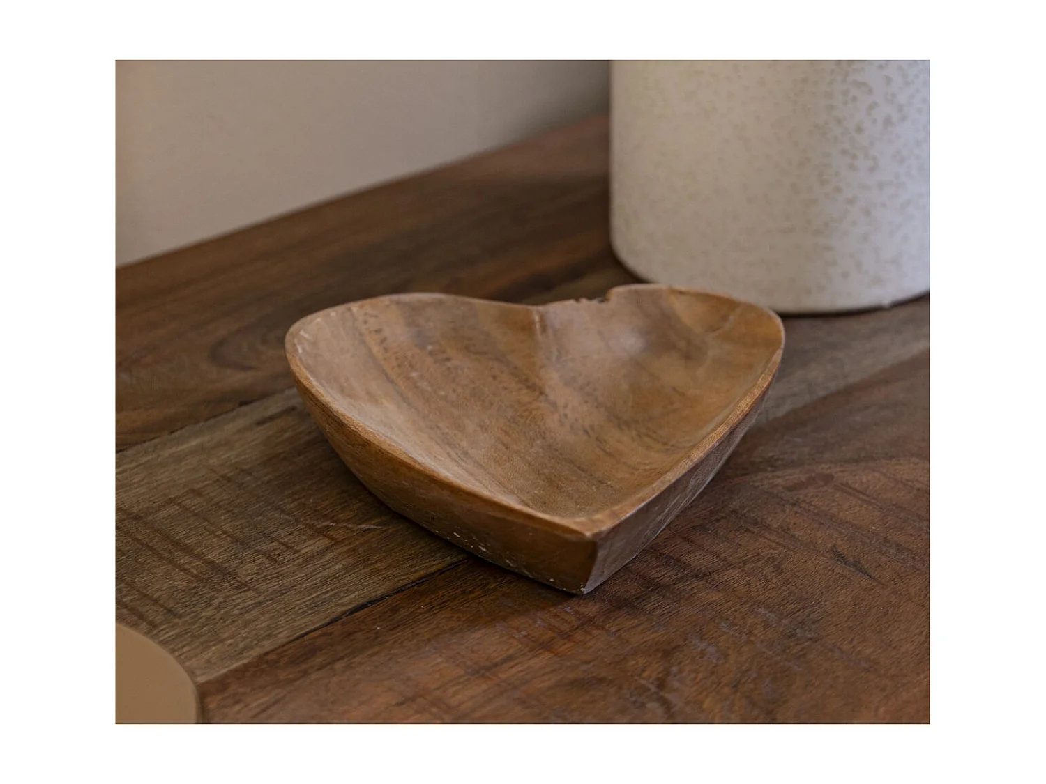 Plateau Cœur 20, Marron, 15x17x3,5 cm, Seven Design