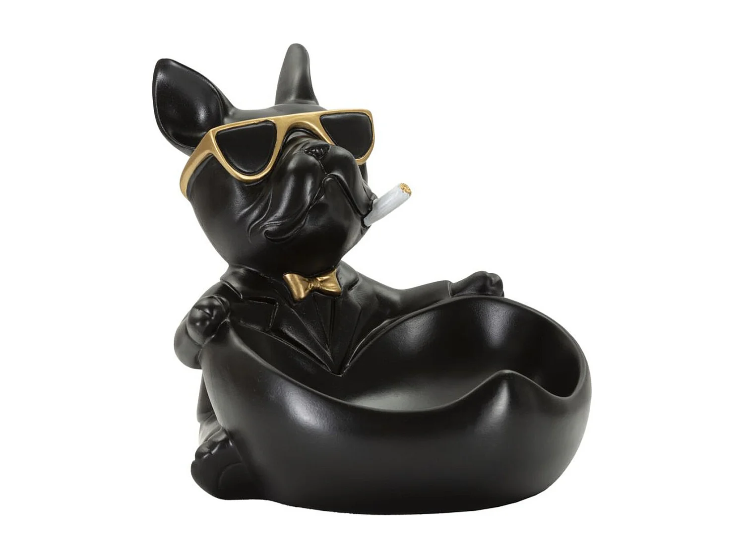 Plateau Chien 13, Noir, 18,5x20,5x20 cm, Seven Design