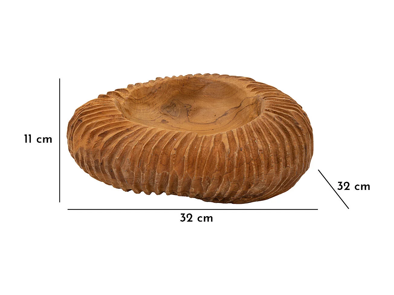 Plateau Natura 16, Marron, 32x32x11 cm, Seven Design