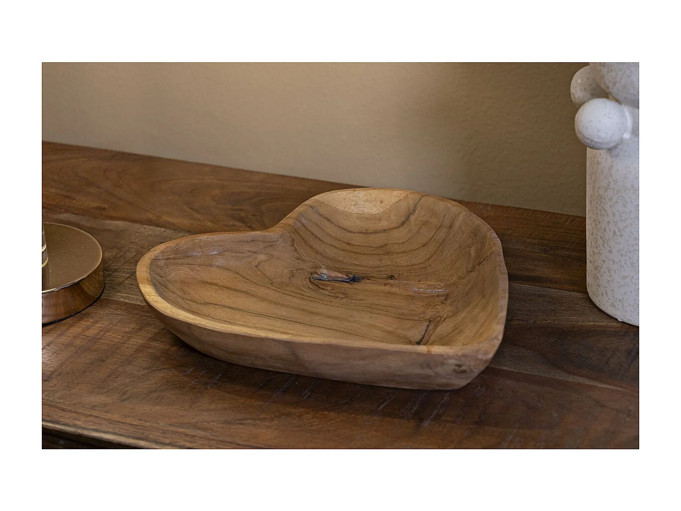 Plateau Cœur 18, Marron, 27x29x4 cm, Seven Design