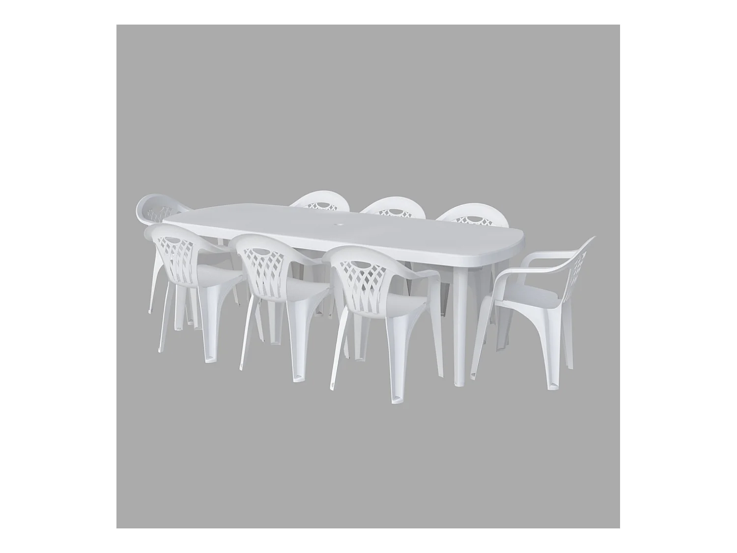 Table extensible 4 à 8 places blanche 170x90x73 ATLANTICA