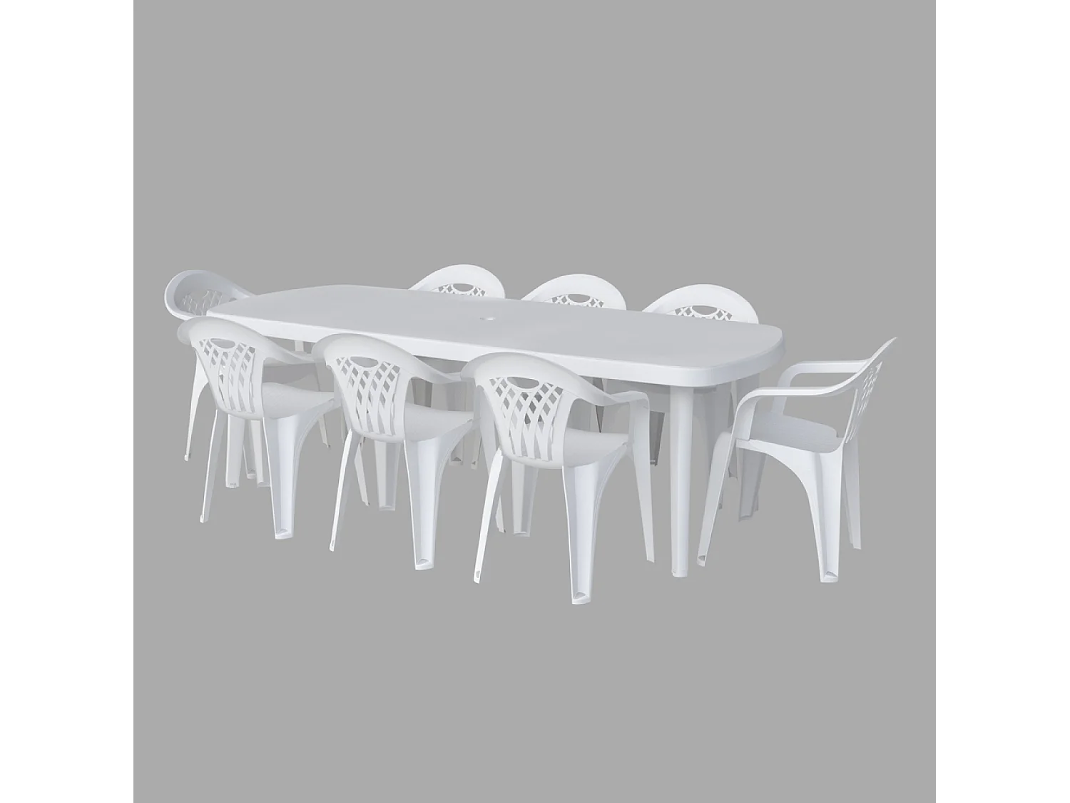 Table extensible 4 à 8 places blanche 170x90x73 ATLANTICA