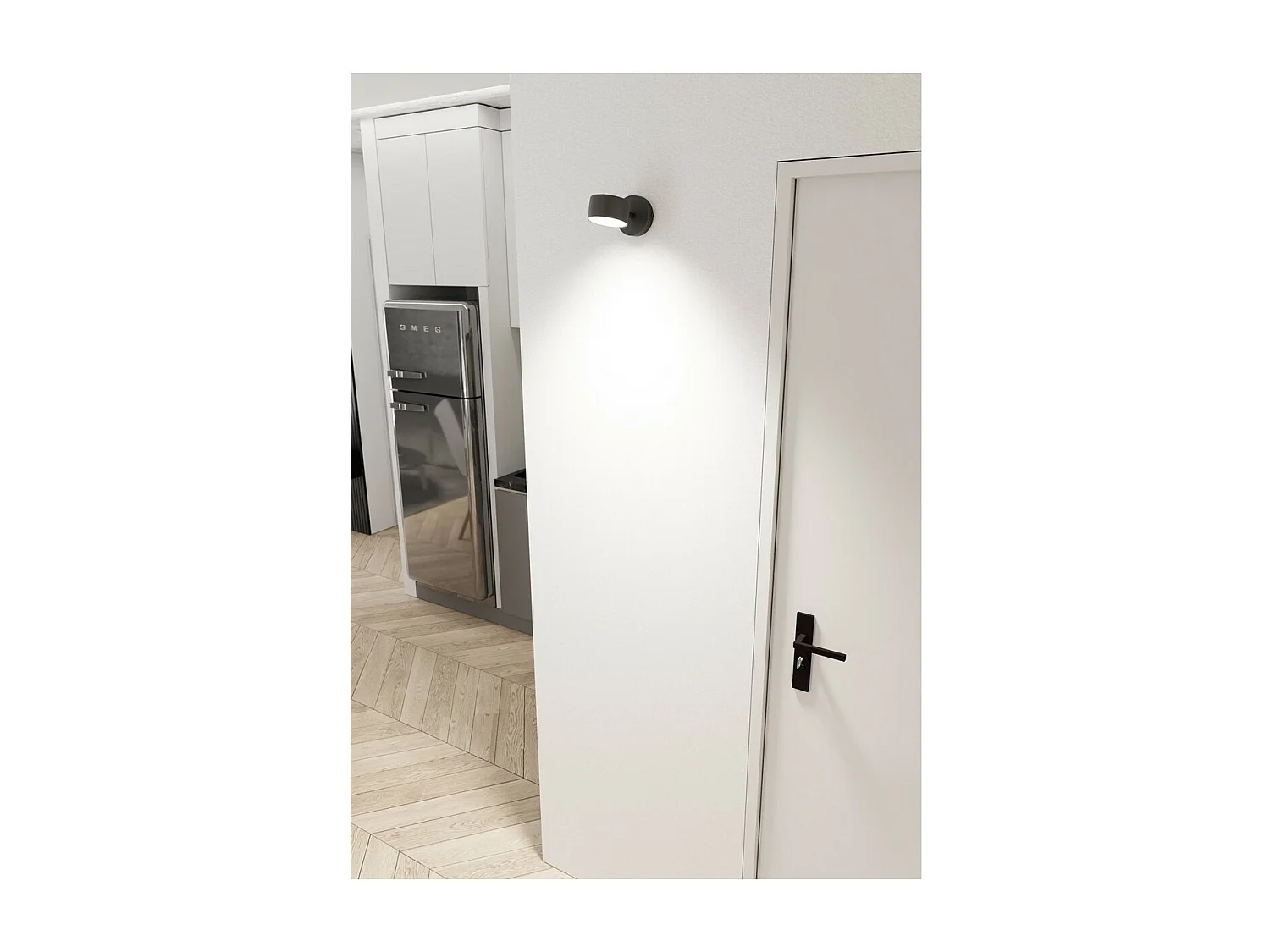 Wandlamp Sora, Zwart, 15x8x8 cm, Seven Design