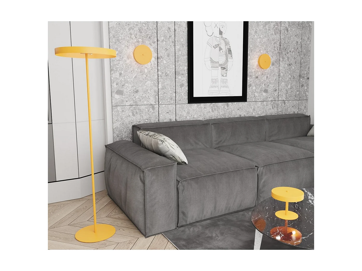 Lampa ścienna Nemos, Pomarańczowy, 20x20x11 cm, Epikasa