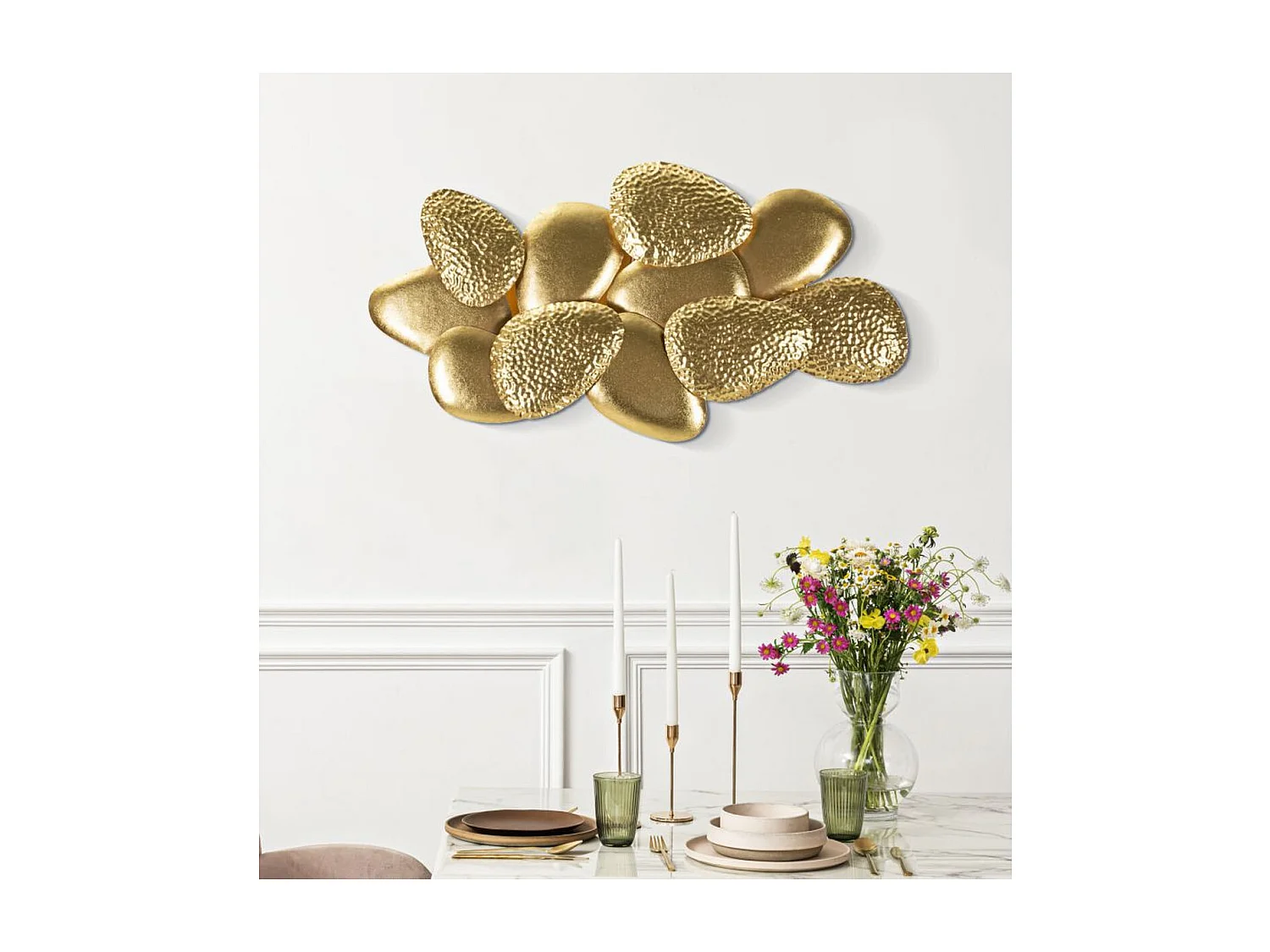 Applique Pierres, Or, 59,8x11x31 cm, Seven Design