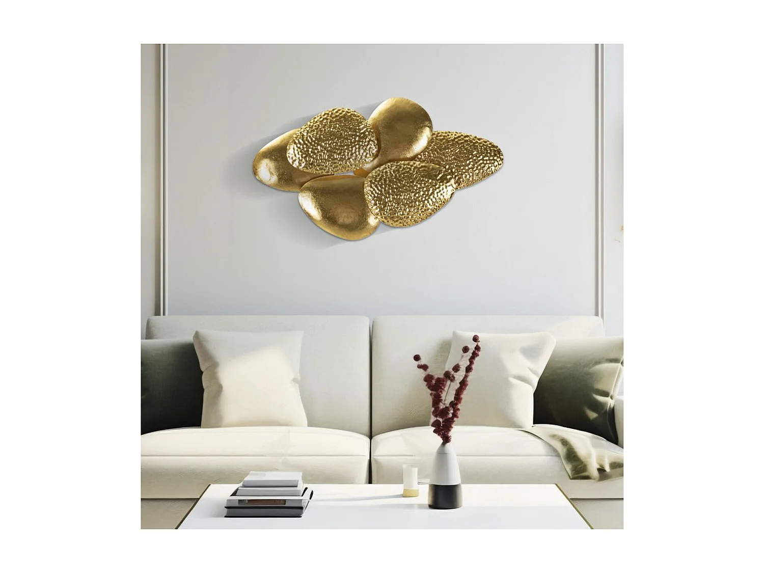 Applique Pierres 1, Or, 44x11x28 cm, Seven Design