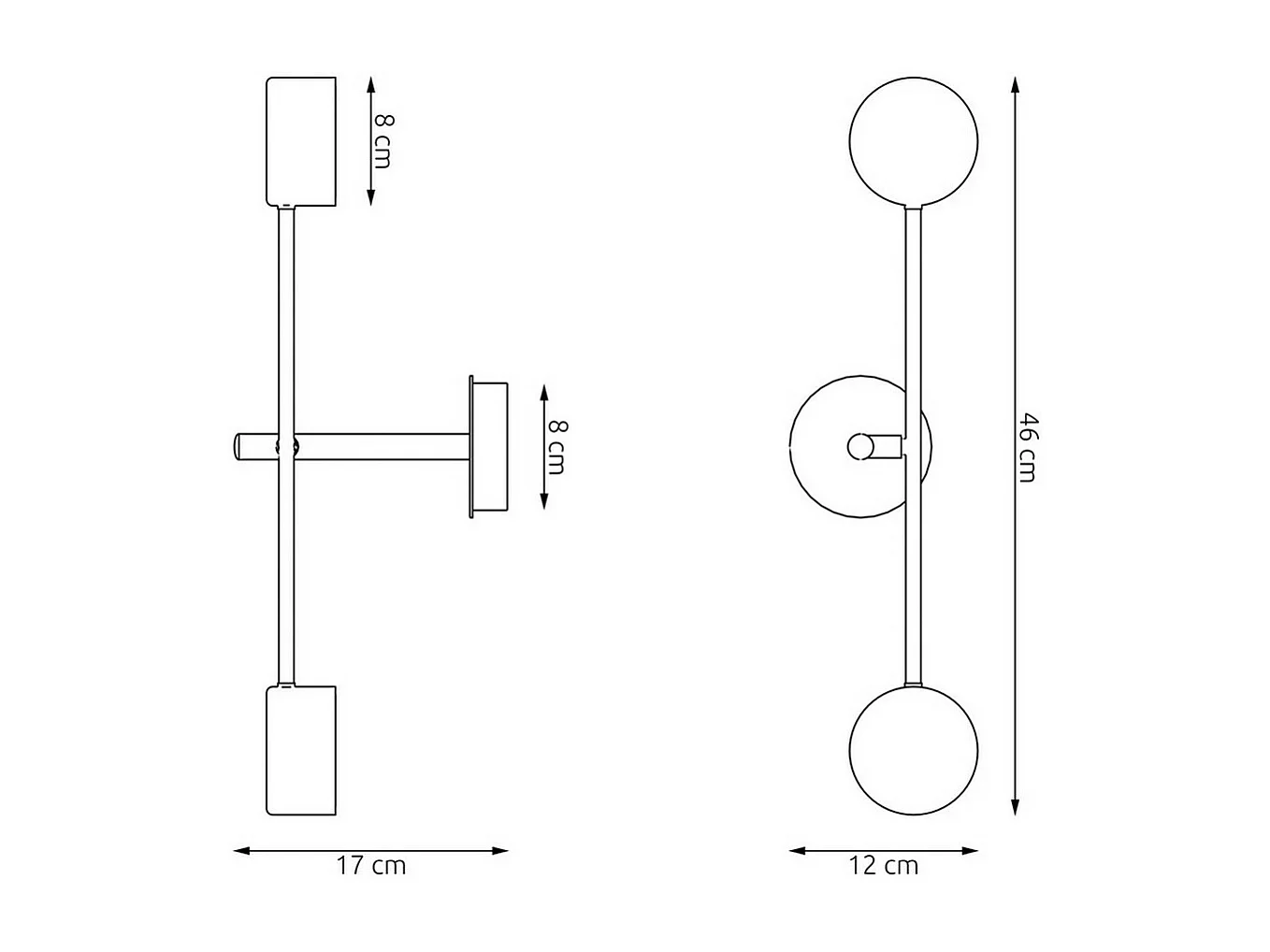 Applique Natsu, Noir, 46x46x17 cm, Seven Design