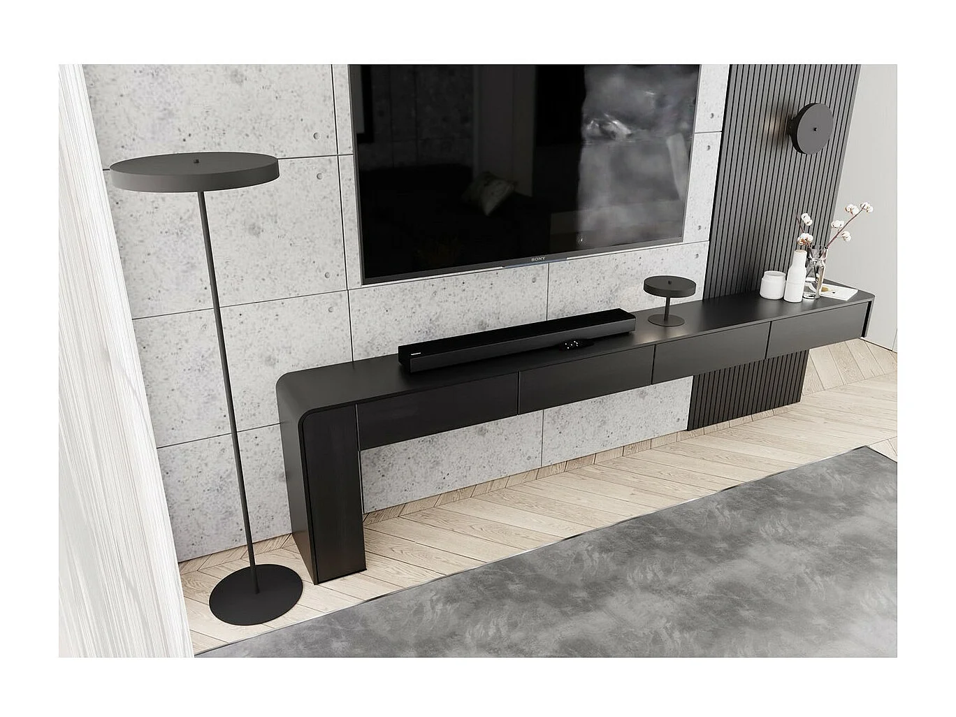 Lampa ścienna Nemos, Czarny, 20x20x11 cm, Epikasa