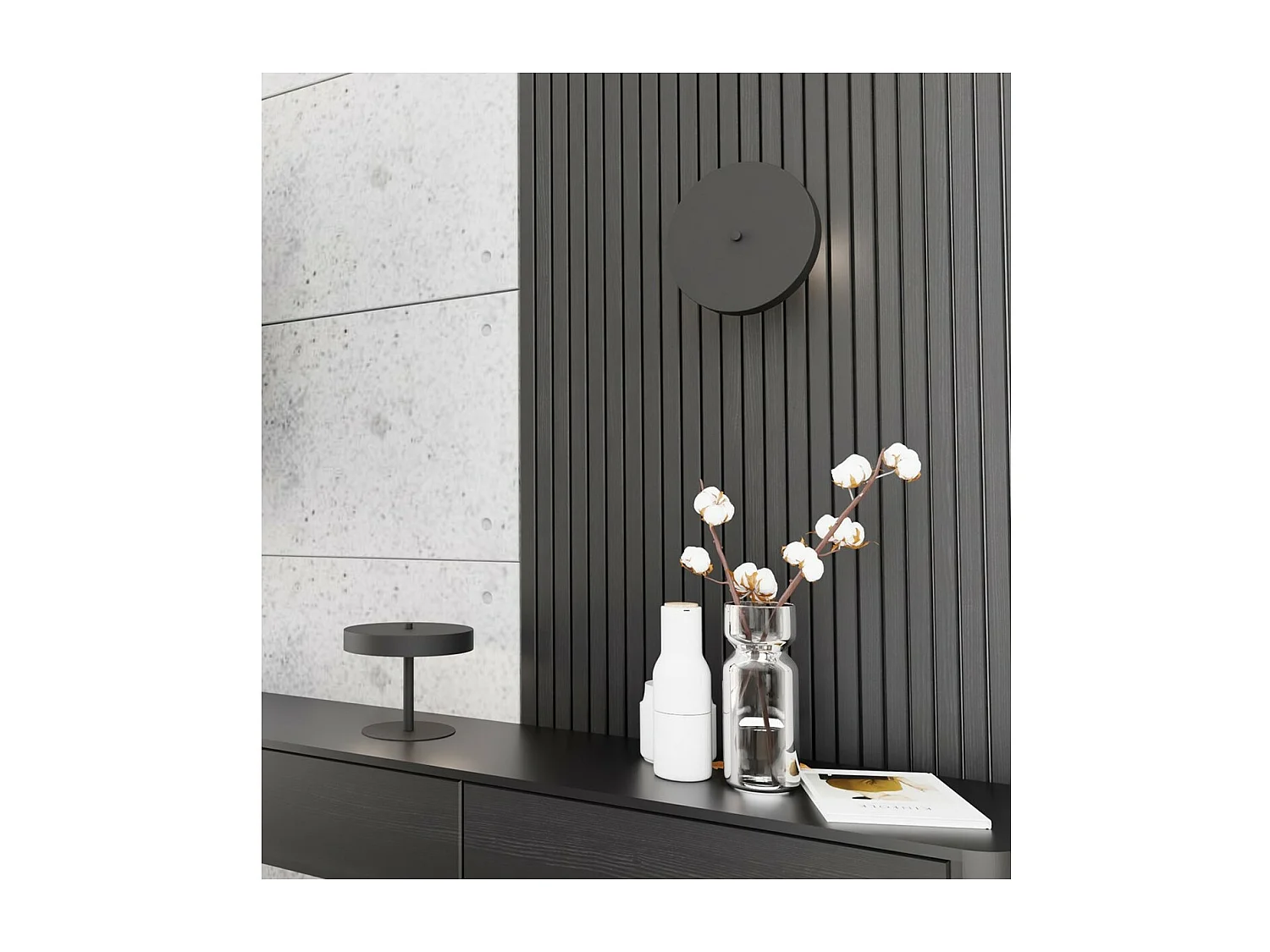 Applique Nemos, Noir, 20x20x11 cm, Seven Design