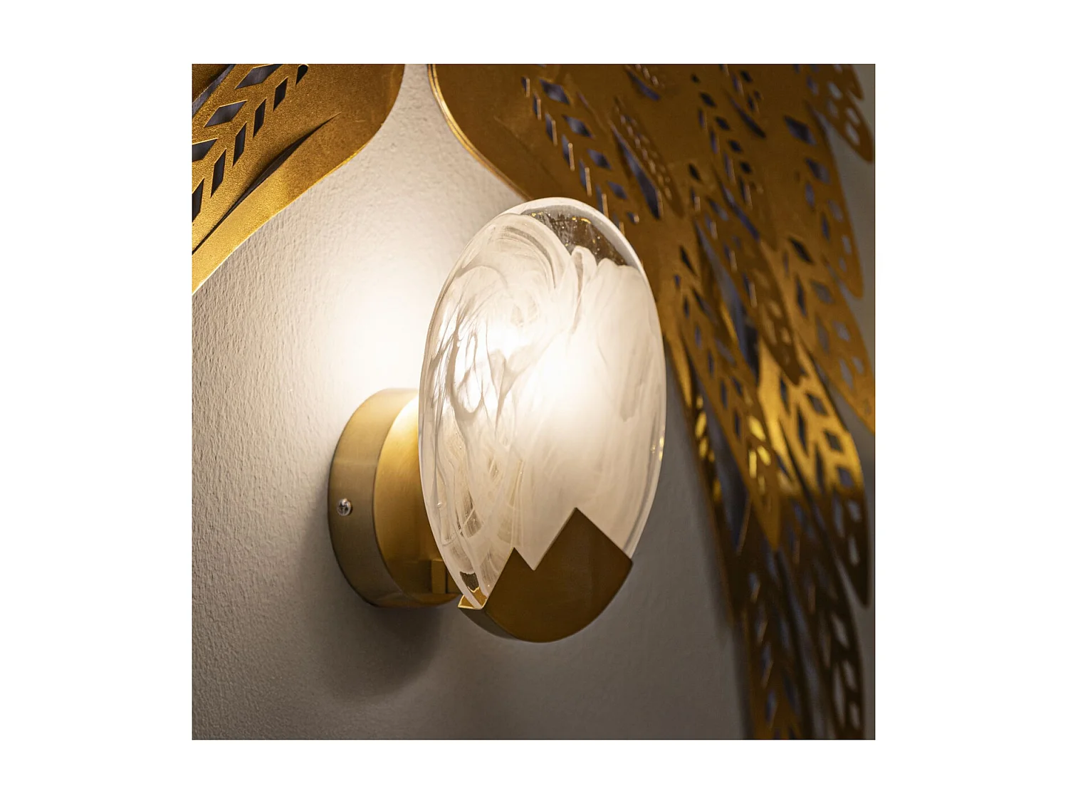 Lampa ścienna MF71, Złoto, 20x20x10 cm, Seven Design