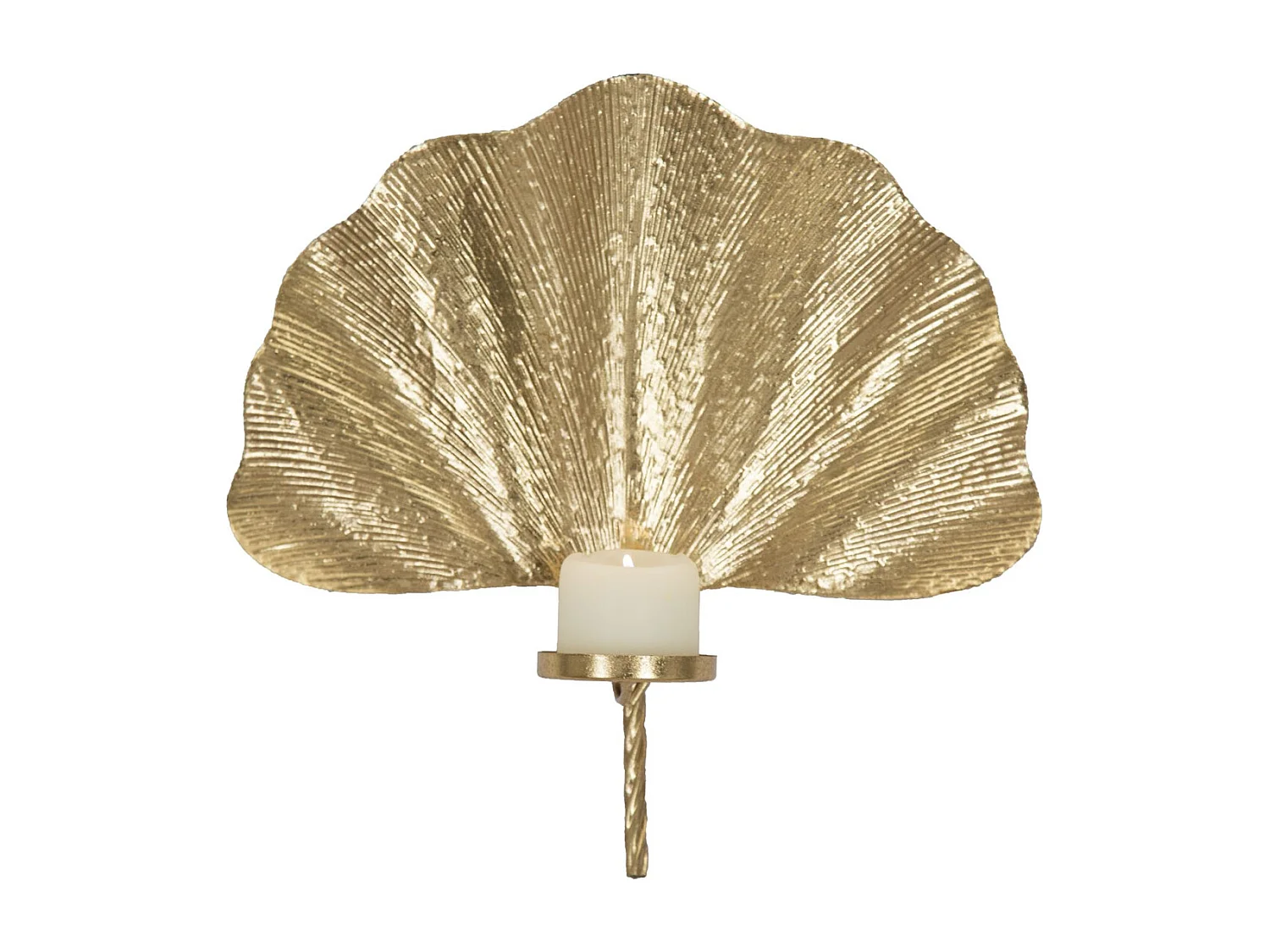 Bougeoir Feuille 1, Or, 41x11,5x40 cm, Seven Design