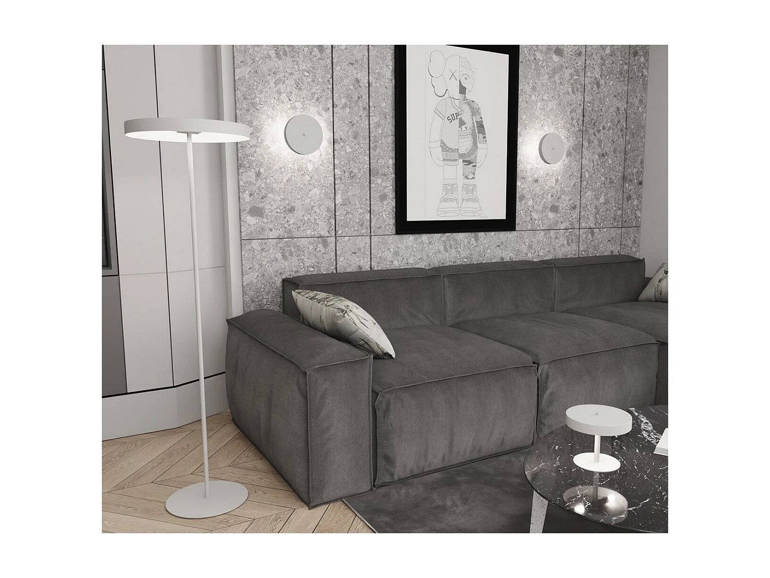 Wandlamp Nemos, Wit, 20x20x11 cm, Seven Design