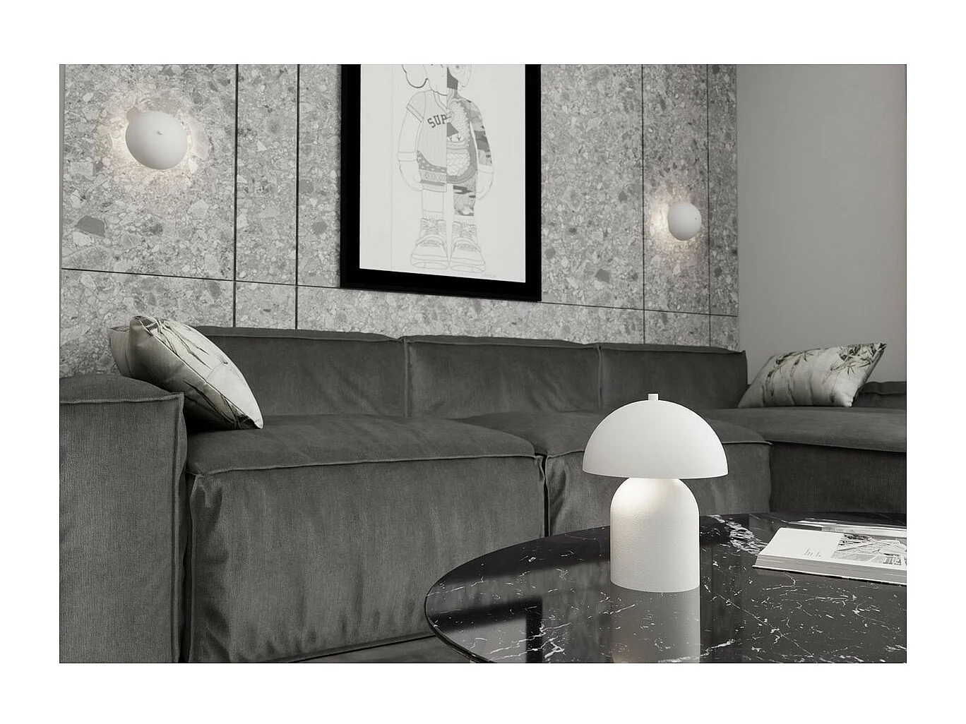 Candeeiro de Parede Mush, Branco, 18x15x15 cm, Seven Design