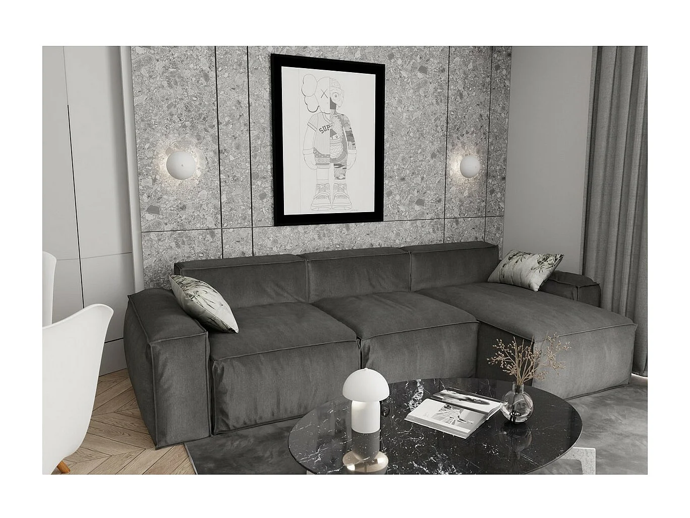 Candeeiro de Parede Mush, Branco, 18x15x15 cm, Seven Design