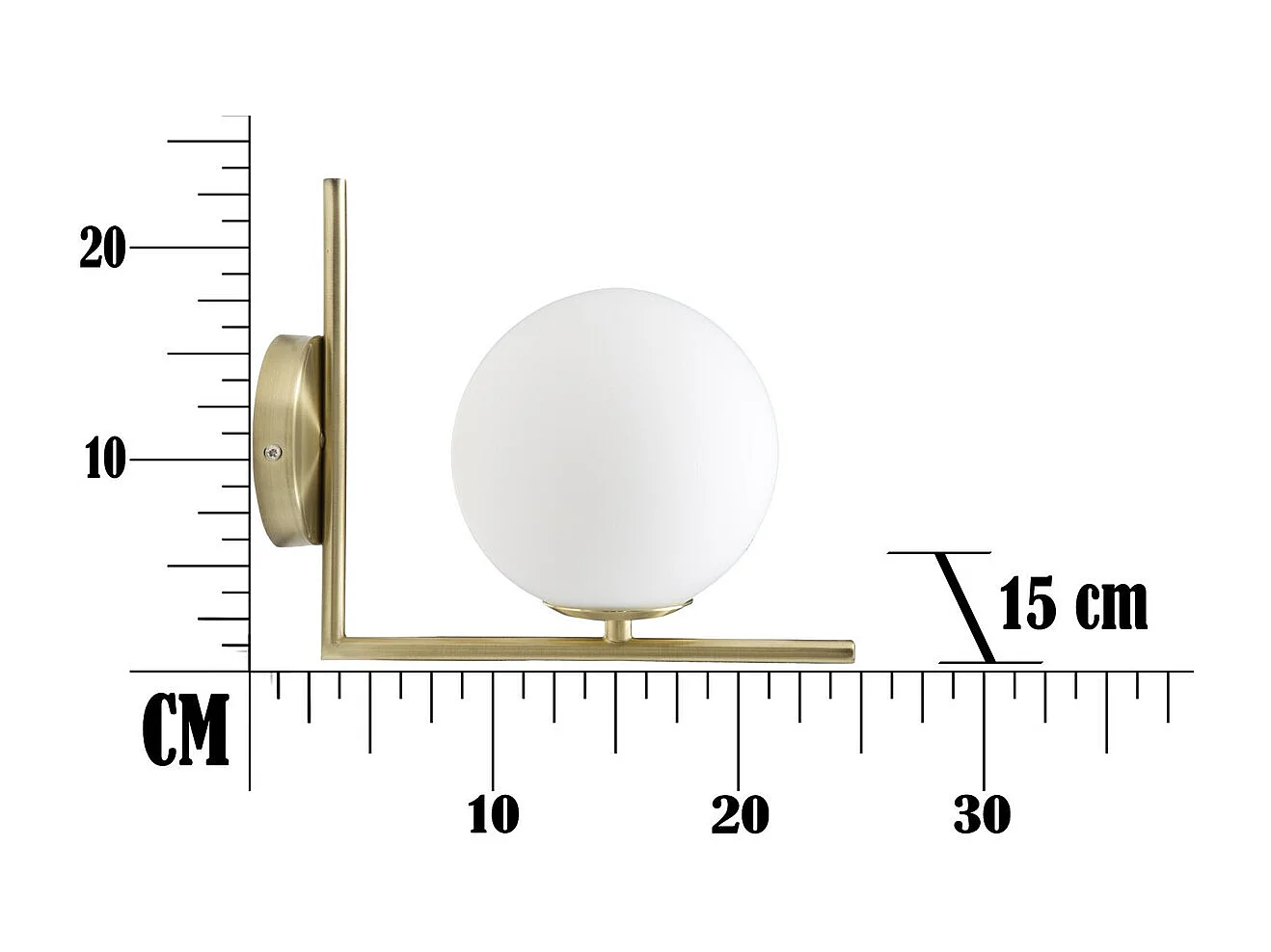 Lampada a Parete MF57, Oro, 15x25x22 cm, Seven Design