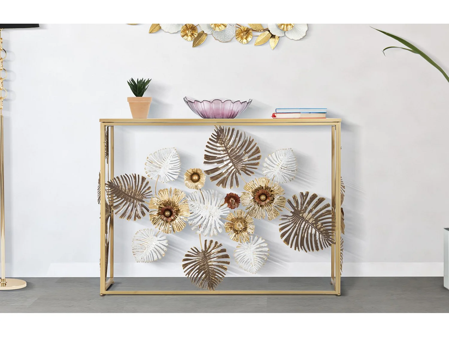 Table Console Feuille 71, Multicouleur, 113x40x80 cm, Epikasa